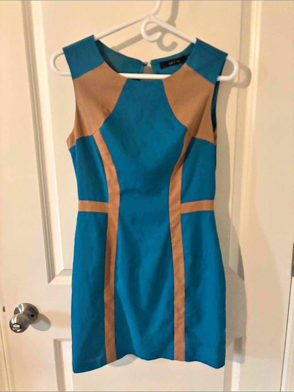 ark & co. Color Block Mini Dress in Blue & Brown Like New